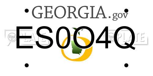 ES0O4Q Georgia License Plate