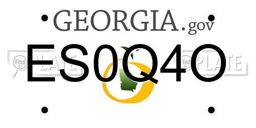 ES0Q4O Georgia License Plate
