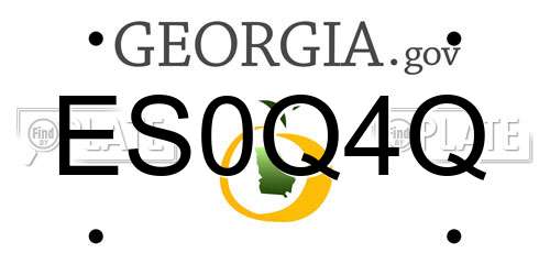 ES0Q4Q Georgia License Plate