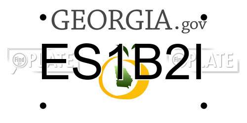 ES1B2I Georgia License Plate