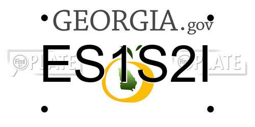 ES1S2I Georgia License Plate