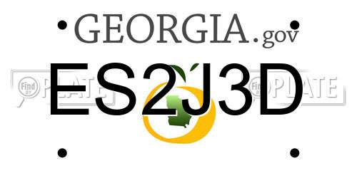 ES2J3D Georgia License Plate