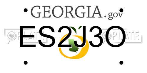 ES2J3O Georgia License Plate