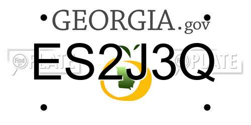ES2J3Q Georgia License Plate
