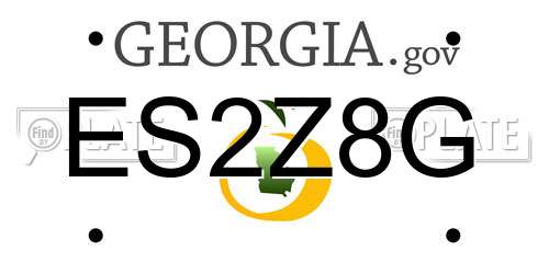 ES2Z8G Georgia License Plate