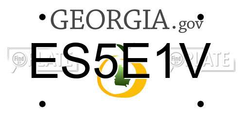 ES5E1V Georgia License Plate