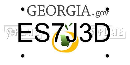 ES7J3D Georgia License Plate
