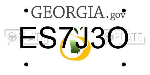 ES7J3O Georgia License Plate