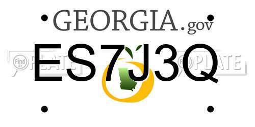 ES7J3Q Georgia License Plate