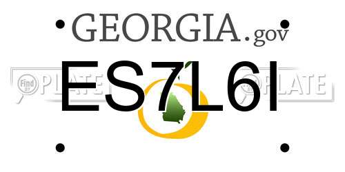 ES7L6I Georgia License Plate