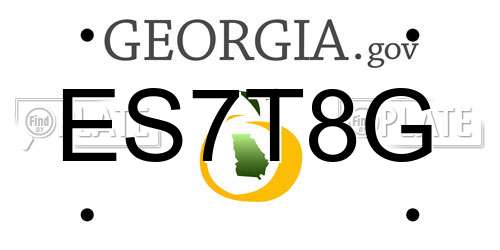 ES7T8G Georgia License Plate