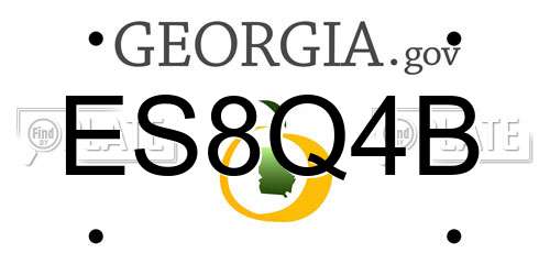 ES8Q4B Georgia License Plate