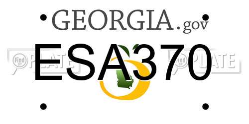 ESA370 Georgia License Plate