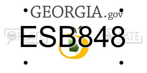 ESB848 Georgia License Plate