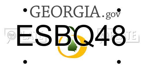 ESBQ48 Georgia License Plate