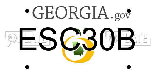 ESC30B Georgia License Plate