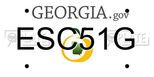 ESC51G Georgia License Plate