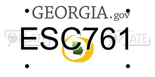 ESC761 Georgia License Plate