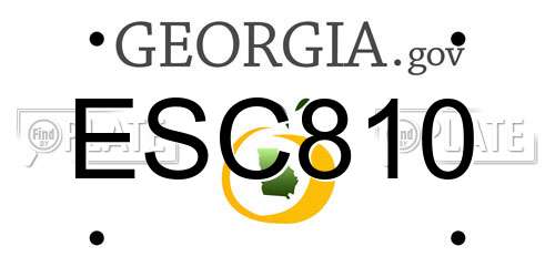 ESC810 Georgia License Plate