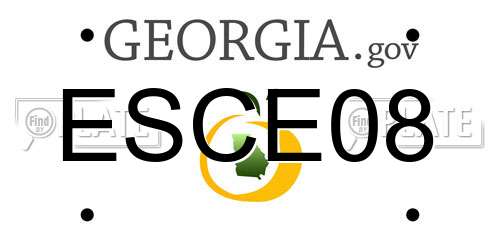 ESCE08 Georgia License Plate