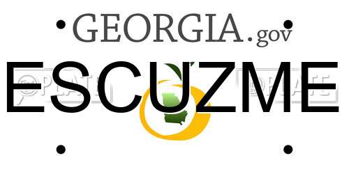 ESCUZME Georgia License Plate