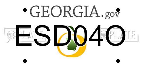 ESD04O Georgia License Plate