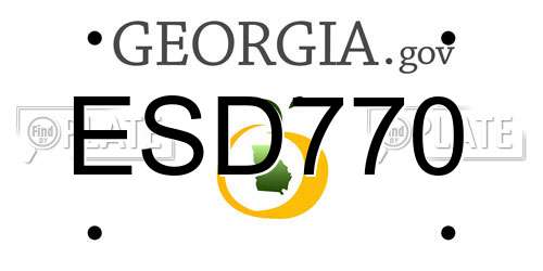 ESD770 Georgia License Plate