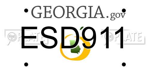 ESD911 Georgia License Plate
