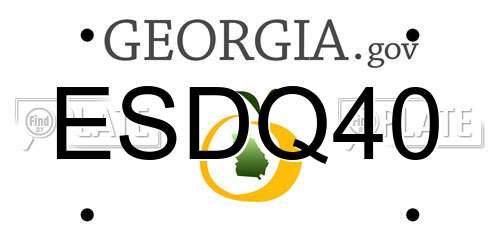 ESDQ40 Georgia License Plate