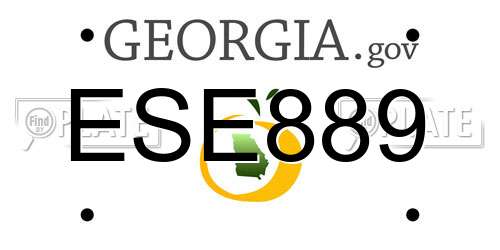 ESE889 Georgia License Plate