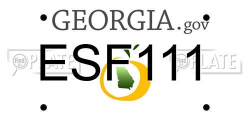 ESF111 Georgia License Plate