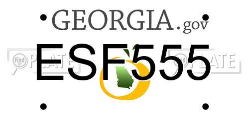 ESF555 Georgia License Plate