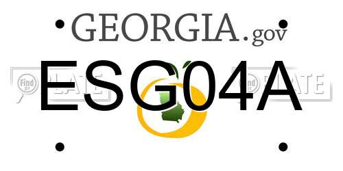 ESG04A Georgia License Plate