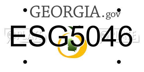 ESG5046 Georgia License Plate