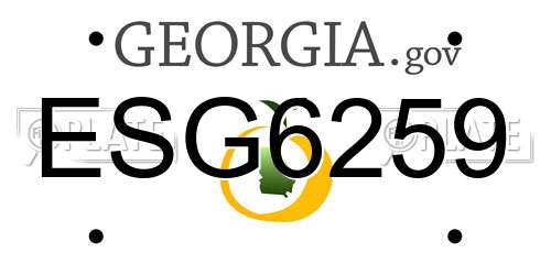 ESG6259 Georgia License Plate