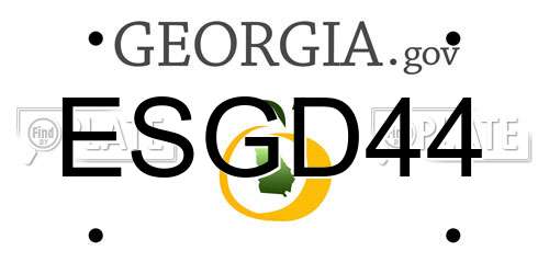 ESGD44 Georgia License Plate