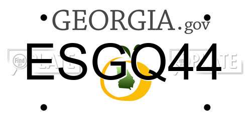 ESGQ44 Georgia License Plate