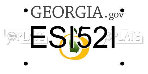 ESI52I Georgia License Plate