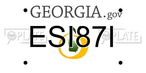 ESI87I Georgia License Plate