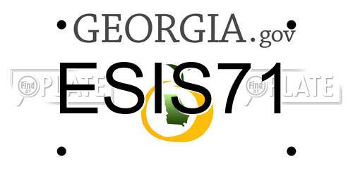ESIS71 Georgia License Plate