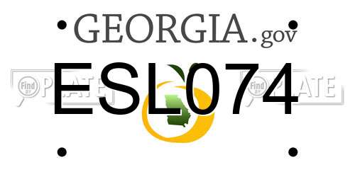 ESL074 Georgia License Plate