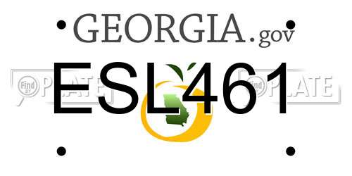 ESL461 Georgia License Plate