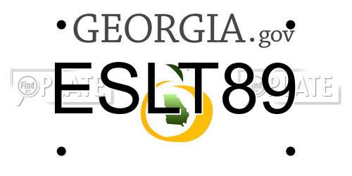 ESLT89 Georgia License Plate
