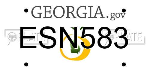 ESN583 Georgia License Plate