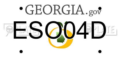 ESO04D Georgia License Plate