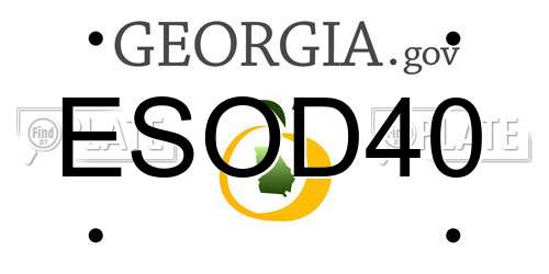 ESOD40 Georgia License Plate