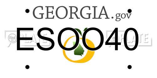 ESOO40 Georgia License Plate