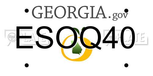 ESOQ40 Georgia License Plate