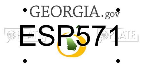 ESP571 Georgia License Plate