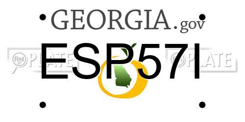 ESP57I Georgia License Plate